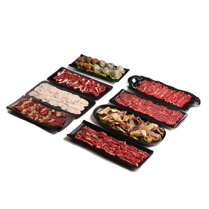 Assiette rectangulaire noire en mélamine pour fondue, sushi, barbecue – Durable, idéale pour hôtels, événements et fêtes – Couleur unie - Product Image 2