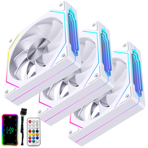 שלג אולטרה-שקט משחק מחשב rgb מאוורר מראה צד עיצוב צד 120 מ "מ לבן מחשב קירור מאוורר משחק מחשב - Product Image 1