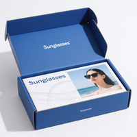 Boîtes d'emballage cadeau pour lunettes et lunettes de soleil, personnalisables avec logo, recyclables, auto-érectables, en carton ondulé avec pelliculage mat, forme sur mesure