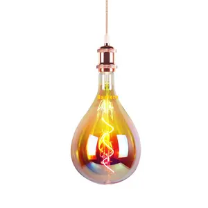 4W 6W E27 Basis übergroße metallische bunte schillernde A165 Edison Filament LED-Lampe