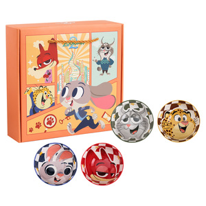 Ensemble <span class=keywords><strong>de</strong></span> 4 bols à riz en céramique Zootopia, cadeau, dessin animé Judy Nick, bols en <span class=keywords><strong>porcelaine</strong></span> sous glaçure, vaisselle pour enfants, boîte cadeau - Product Image 5