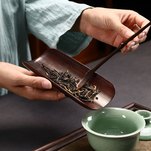 Handmade bamboo <b>tea</b> scoop and <b>tea</b> spoon two-piece <b>set</b>, <b>tea</b> tray and <b>tea</b> spatula, six gentlemen of <b>tea</b> ceremony, retro bamboo - Product Image 2