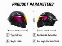 Casque de moto en fibre de carbone pour les longues distances, coque intégrale homme femme M-XXL, casque en tissage carbone, casque avec logo personnalisé