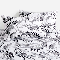 Ensemble de literie 3 pièces en microfibre polyester douce et chaude, imprimé style moderne, drap-housse et taie d'oreiller
