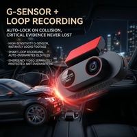 Cámara para Coche con Pantalla IPS de 1.97 Pulgadas, Lente Única 1080P, WiFi, Compatible con Sensor de Gravedad, Monitoreo de Estacionamiento y Aplicación Móvil