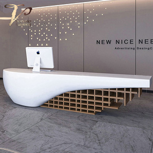 Tùy Chỉnh Hiện Đại Trắng Sợi Thủy Tinh Bàn Tiếp Tân Bàn Kinh Doanh Rắn Cho Văn Phòng Khách Sạn 4S Cửa Hàng Tùy Chỉnh Văn Phòng Xây Dựng - Product Image 4
