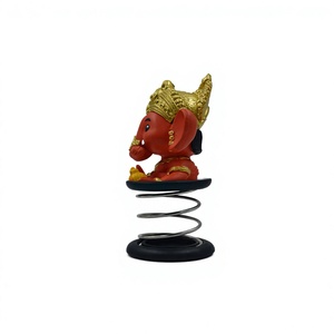 Shree Ganesh เทวรูปพลาสติกสำหรับตกแต่งบ้านและสำนักงานสีส้มสนุกสนาน - Product Image 4