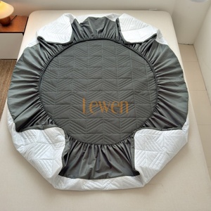 Housse de <span class=keywords><strong>matelas</strong></span> de luxe unie, respirante, lavable, matelassée, toutes saisons, en coton et polyester, pour usage domestique - Product Image 4