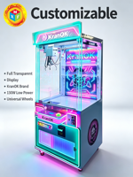 KranOK Cyberpunk UFO Catcher Neon LED Claw Crane Machine Japanese Style Arcade Prize Game