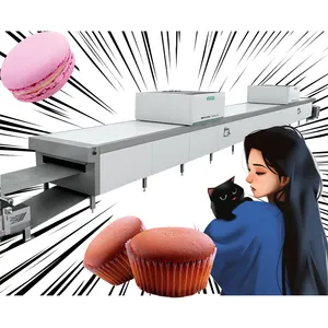 Moldeador de impresión de pastel sin azúcar de alta técnica, máquina formadora rotativa de pastel de arándano, horno de túnel de rollo suizo