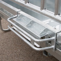 Grille d'alimentation carrée en métal galvanisé avec toit, 12 places d'alimentation, grille de palissade arrondie pour moutons