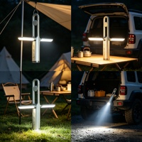 Lampe de camping pliable multifonctionnelle, lampe torche LED puissante, lampe d'avertissement d'ambiance d'urgence pour le camping en plein air