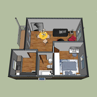Petite maison économique pour bricolage, panneau Sandwich en un deux chambres à coucher, prédestinée, fabriqué en chine