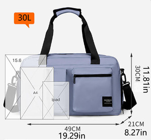 Bolsa de Gimnasio de Gran Capacidad de Alta Moda con Separación para Seco y Húmedo, Bolsa Deportiva Impermeable con Compartimento para Zapatos, Color Sólido, Alta Calidad para <span class=keywords><strong>Viajes</strong></span> - Product Image 2