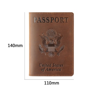 Hot Sale Crazy Horse Leather Travel Passport Cover Genuine Leather Passport Holder - Product Image 5