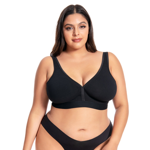 女性のためのOEMカスタムメイドファブリックカップパッド入りワイヤレスコットンブラセクシーな腕立て伏せプラスサイズフルカバレッジラージカップサイズ - Product Image 5