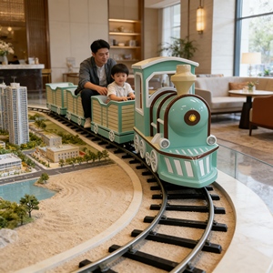 <span class=keywords><strong>Train</strong></span> miniature pour enfants, <span class=keywords><strong>train</strong></span> à manivelle pour enfants, pour parc d'attractions intérieur - Amusement de dessin animé, portable, pas cher - Product Image 1