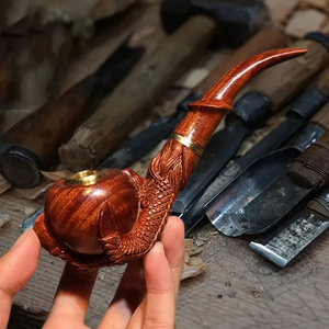 Pipa de Tabaco Tallada a Mano con Forma de Garra de Dragón, de Madera Maciza de Sándalo Rojo, de Alta Calidad, para Hombre, en Set de Regalo - Product Image 3