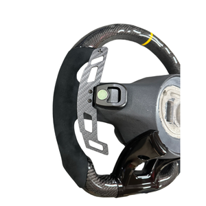 Volant en fibre de carbone Akantra, adapté aux modèles Mercedes-Benz de 2010 à <span class=keywords><strong>2022</strong></span>, équipé de palettes de changement de vitesse magnétiques - Product Image 5