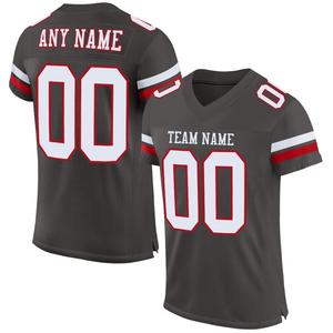 Camiseta de Fútbol Americano Clásica Personalizada en Color Blanco y Rojo, Estilo Malla, Auténtica - Product Image 1