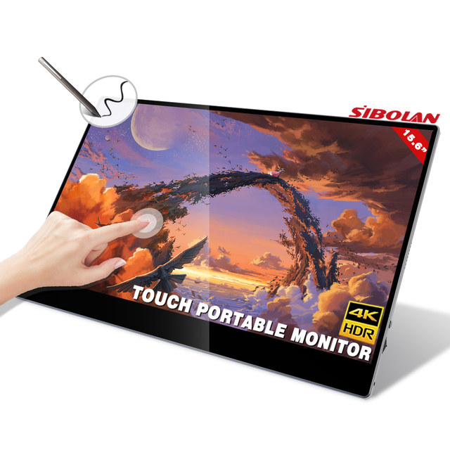 15.6 Inch Touch Screen Built-in Battery Active Stylus Pen Type c HD 4K Portable Monitor Laptop for Ps5