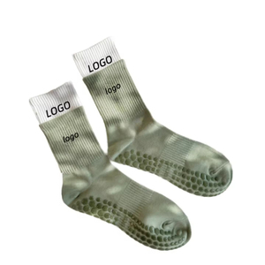 Free Design Custom High-End Crew Yoga <b>Socks</b> – Non-Slip Grips Breathable Cotton Ribbon Lace Style OEM/ODM Service - Product Image 1