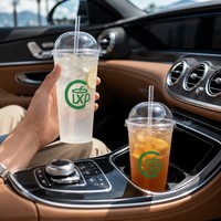 Gobelets en plastique PP transparent dépoli moulés par injection, modèle ZSBXH de marque CLX, jetables, avec couvercle, pour thé au lait à emporter, vente en gros