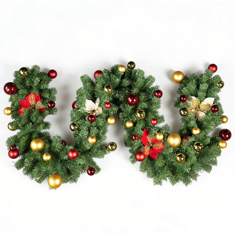 Willow Leaf PE Rattan Christmas Garland
