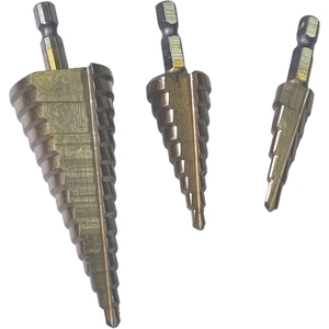 Juego de 3 Brocas Escalonadas de Aleación de Titanio de Alta Velocidad para Perforar Madera, Plástico y Metal - Product Image 6