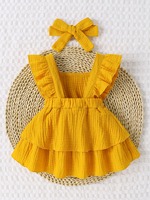 Ensemble Robe Deux Pièces Annshine Fashion 2026 pour Filles avec Coiffe, Robe en Coton pour Bébé, Nouvelle Tendance Style Vacances