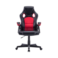 Chaise de gaming ergonomique convertible en cuir, dossier haut, inclinable, pivotante, confortable, en acier inoxydable, style exécutif