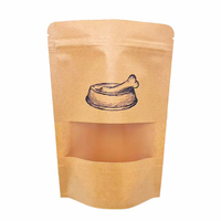 Poches/Sacs Doypack d'Emballage Alimentaire en Papier Kraft Marron avec Fenêtre Transparente, Zip Refermable et Thermoscellable, à Fond Plat