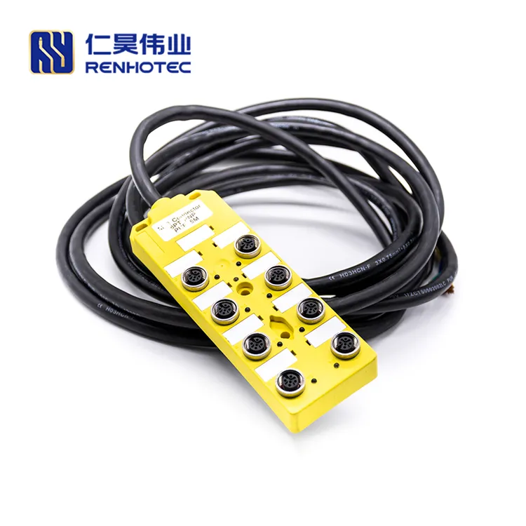 M12 Series I/O Termination Electrical Junction Distribution BOX 8Pin Jusction 4way Connector RS485