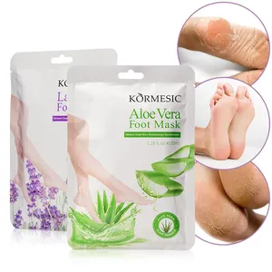 Private label KORMESIC OEM Foot Peel Off Mask esfoliante piedi screpolati secchi riparazione del tallone Spa maschera per i piedi alla lavanda