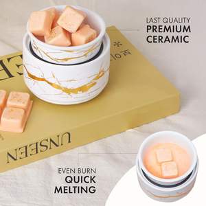 Aromaterapi balmumu erir elektrikli seramik yağ yakıcı balmumu eriyik sıcak Vintage çay işık ağda ısıtıcı kiti - Product Image 2