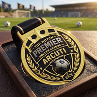 3D Geprägte Fußball-Medaille Auszeichnung Goldplattierte Zinklegierung Metall-Logo Text Individuell Gestaltete Emaille-Medaille für Team-Souvenir