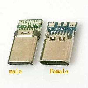 Adaptateur de connecteur USB 3.1 Type C <span class=keywords><strong>mâle</strong></span>/femelle pour câble <span class=keywords><strong>à</strong></span> <span class=keywords><strong>souder</strong></span>, carte PCB, port USB C, <span class=keywords><strong>prise</strong></span> d'alimentation - Product Image 1