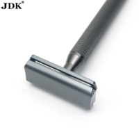 Pisau Cukur Manual Pria JDK Wholesale Low MOQ CNC Double Edge Safety Razor, Aluminium Alloy 4 Warna, Ramah Lingkungan, Kotak Custom