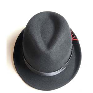Chapeau Fedora classique R104 en feutre 100% laine pour homme - Chapeau de fête style jazz, utilisable en toutes saisons - Product Image 1
