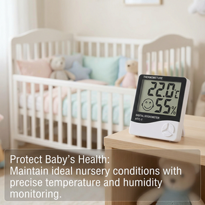 Termometro e igrometro digitali con calendario, stazione meteorologica, monitor wireless per temperatura e umidità domestica, display LCD impermeabile - Product Image 1