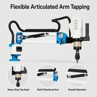 Machine de taraudage électrique universelle à bras flexible, contrôlée par PLC, haute précision, pour la réalisation de filetages internes M36, garantie 1 an