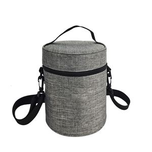 Sac à lunch isotherme rond portable, sac isotherme en aluminium épais pour la conservation au froid, travail ou voyage - Product Image 1