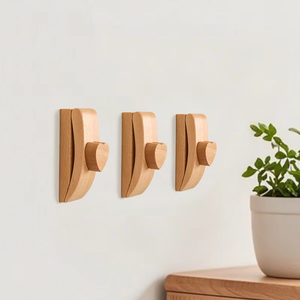 Puselife NOUVEAU Cintres en bois de hêtre <span class=keywords><strong>pour</strong></span> tapisseries, crochets de présentation <span class=keywords><strong>pour</strong></span> <span class=keywords><strong>tableaux</strong></span>, clips de suspension murale <span class=keywords><strong>pour</strong></span> édredons avec vis <span class=keywords><strong>pour</strong></span> salon - Product Image 3