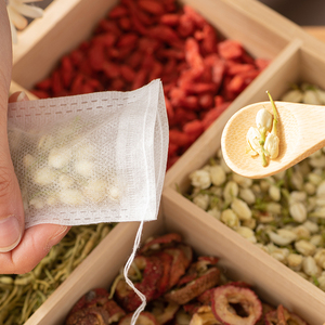 Sachets de thé vides non tissés avec étiquette personnalisée, sachets filtrants jetables pour thé en vrac - Product Image 4