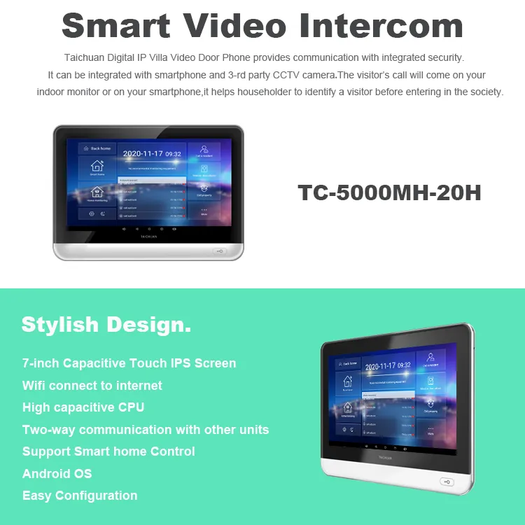 Çok daire Tuya Villa diyafon Ip Video interkom Wifi 4 daire görüntülü interkom güvenlik Wifi interkom sistemi