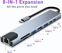 Station d'accueil USB-C 8 en 1 de haute qualité avec HDTV et adaptateur DisplayPort USB-C 3.1 pour ordinateur portable