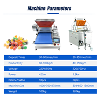 Machine de dépose automatique de bonbons de bureau à petite échelle pour la formation de bonbons gélifiés, de gelée, de chocolat, de fondant et de bonbons sucrés à base de gélatine et de pectine