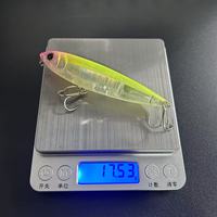 TOPRIGHT PE220 100 mm 17,5 g Leurre de Surface Topwater Walker pour Eau Salée, Stickbait Flottant 3D à Bille Interne, Leurre-Crayon