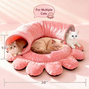 <span class=keywords><strong>Cama</strong></span> túnel para gatos 2 en 1 con forma de pulpo y 20 juguetes para gatos, túnel de juego plegable con cojín lavable para gatos de interior - Product Image 4