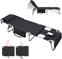 Chaise de bronzage robuste avec chaise longue pliante réglable à 5 positions, chaise longue de plage portable